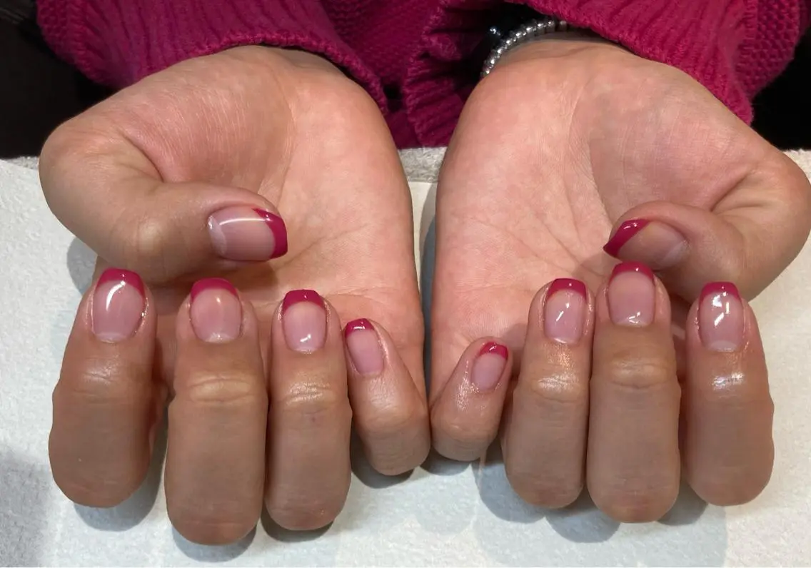 ネイル フレンチネイル ピンク Kae Nailのネイルデザイン
