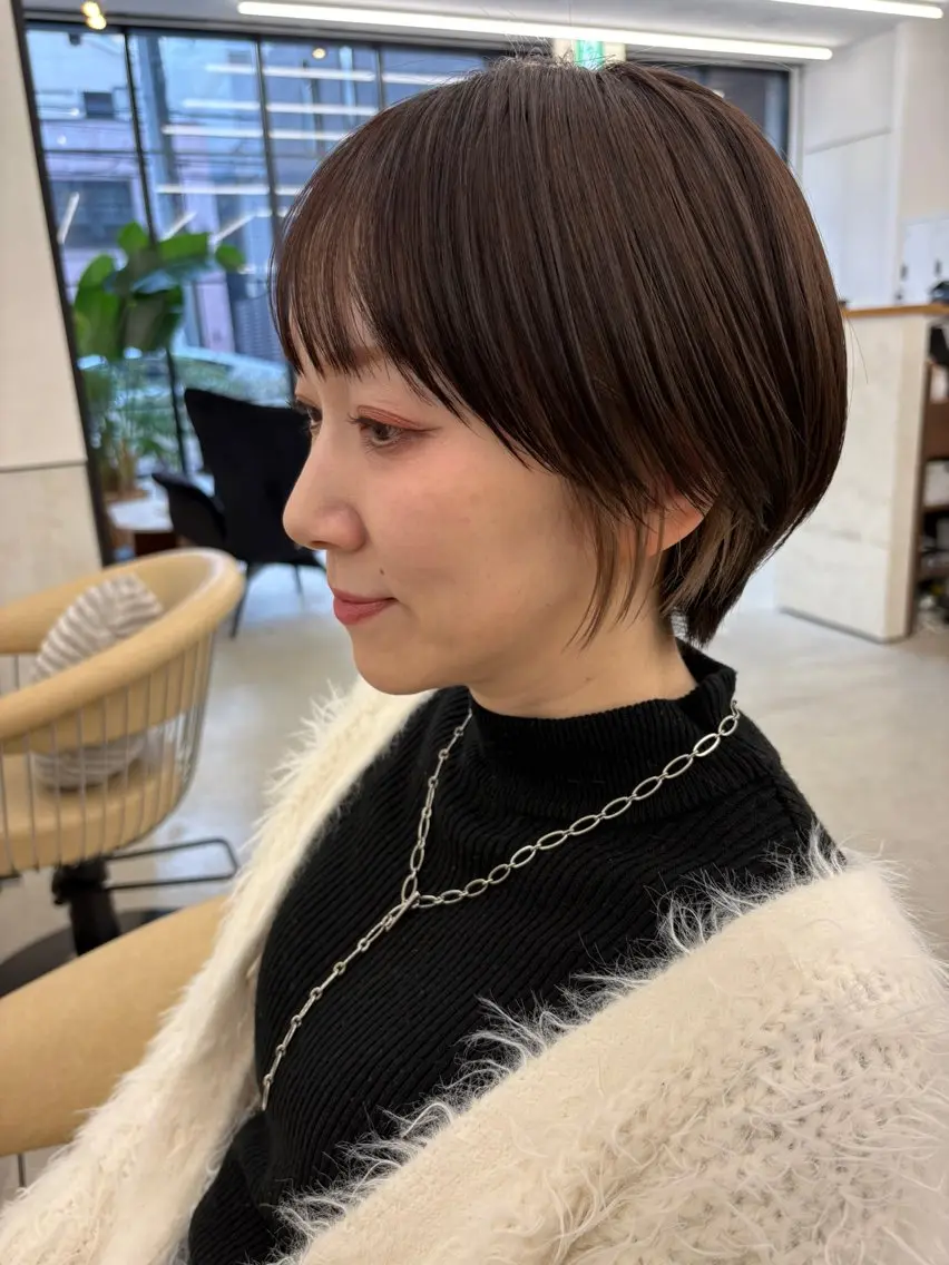 ショート 丸みショート ショートヘア ボブ/縮毛矯正/艶髪 /さのまなみのヘアスタイル