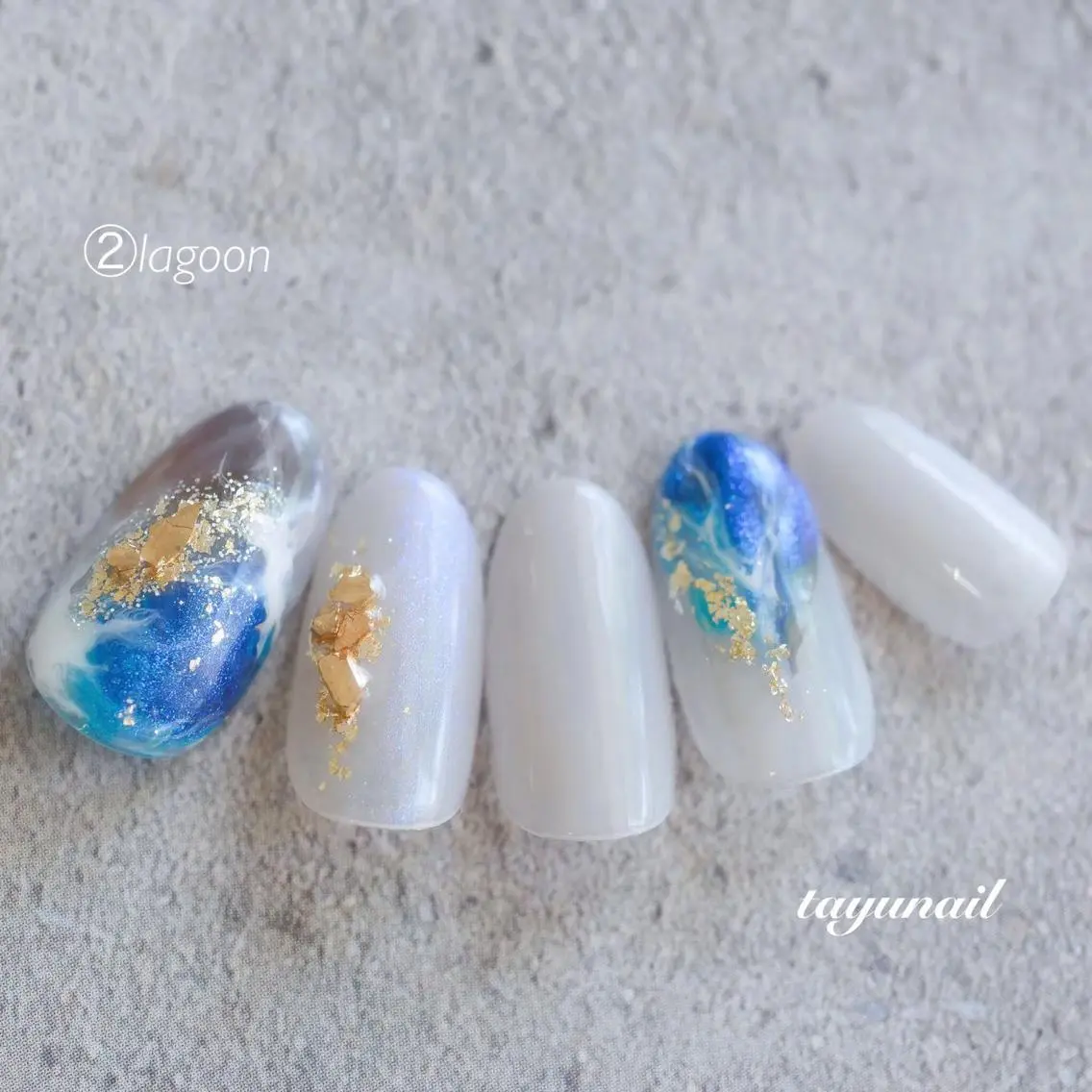 ネイル アートネイル ブルー ジェルネイル ワンカラーネイル パラジェル ネイルサロン 【たゆnail】のネイルデザイン