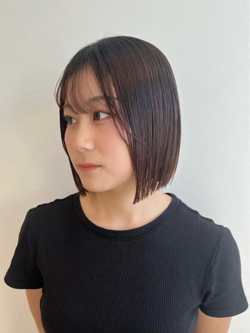 ショート カット 縮毛矯正 トリートメント ボブ／ストレート🎀 harukaのヘアスタイル
