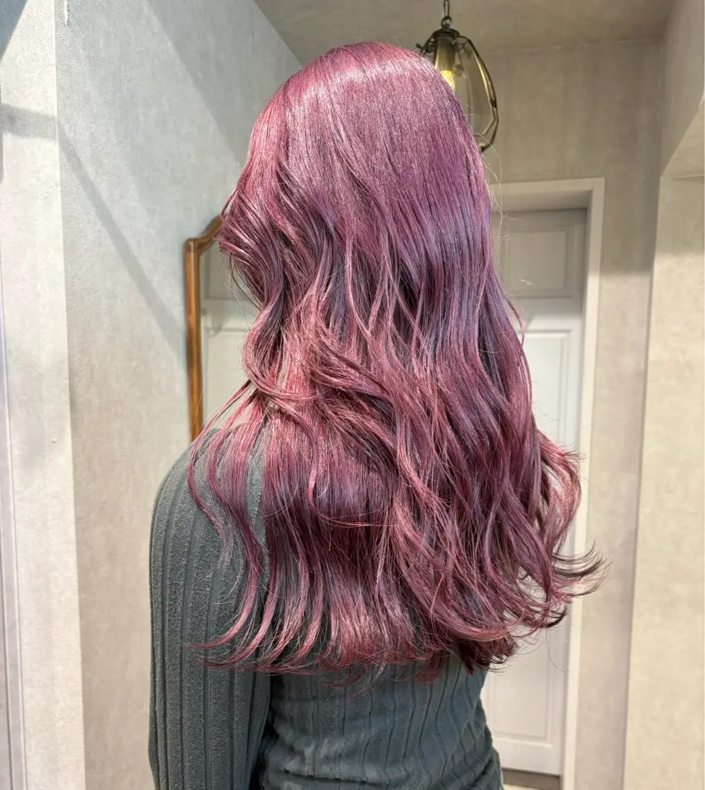 ロング カラー ラベンダーカラー ピンクカラー ピンクラベンダー ヘアカラー レイヤー/艶カラー/ KIHO🥥︎のヘアスタイル
