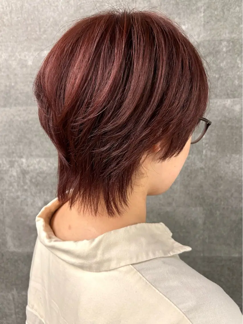 ショート レッドブラウン かえで🫧 カットモデル募集中のヘアスタイル