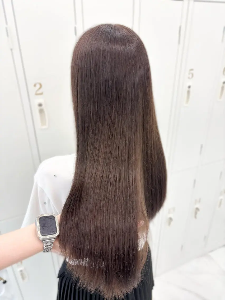 ロング カラー ベージュカラー ショコラベージュ トリートメント カット ヘアカラー トリートメント 盛れる顔周り🤍渋谷 Risa🎀のヘアスタイル