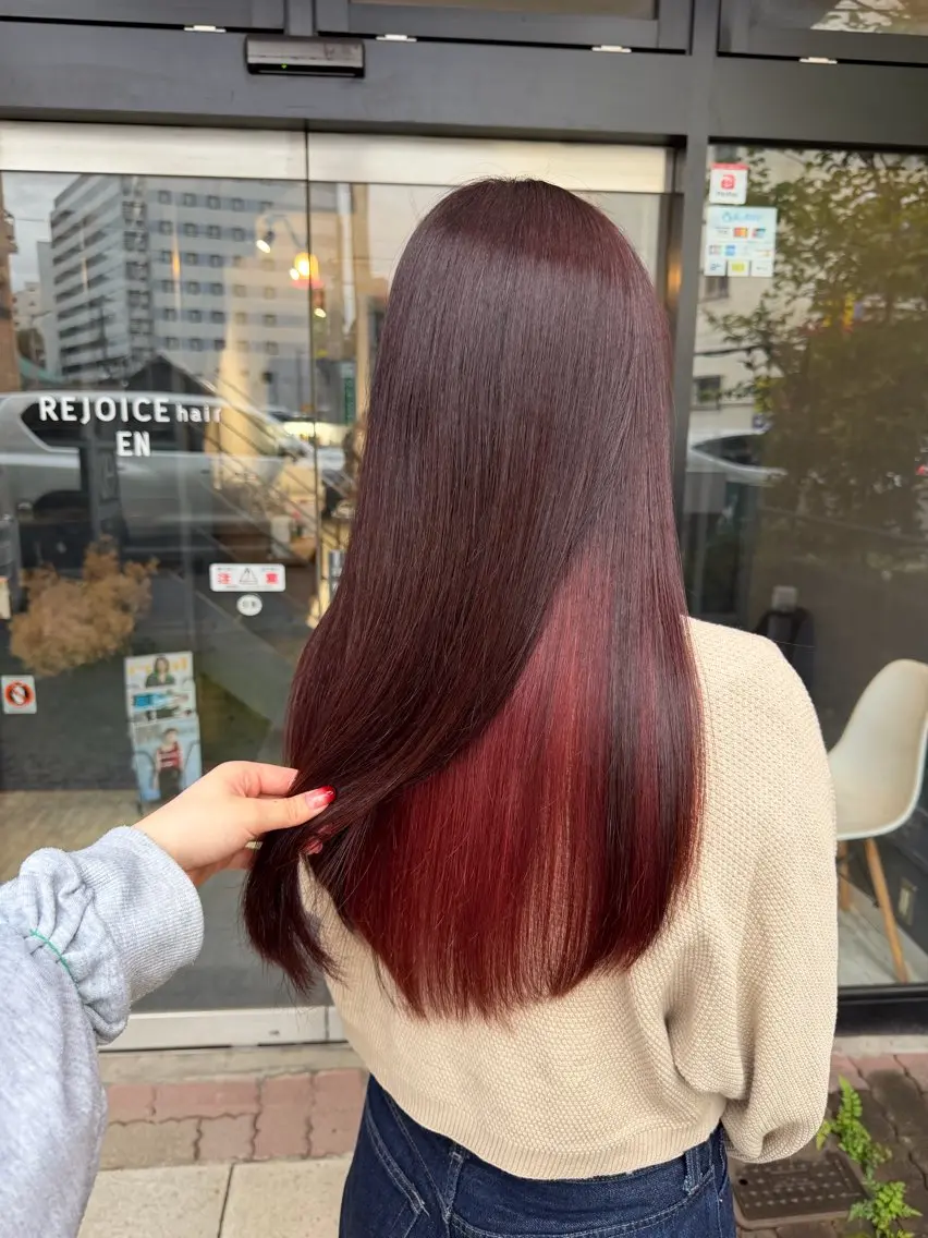 ロング ヘアカラー トリートメント ayumi / 郡山/暖色カラーのヘアスタイル