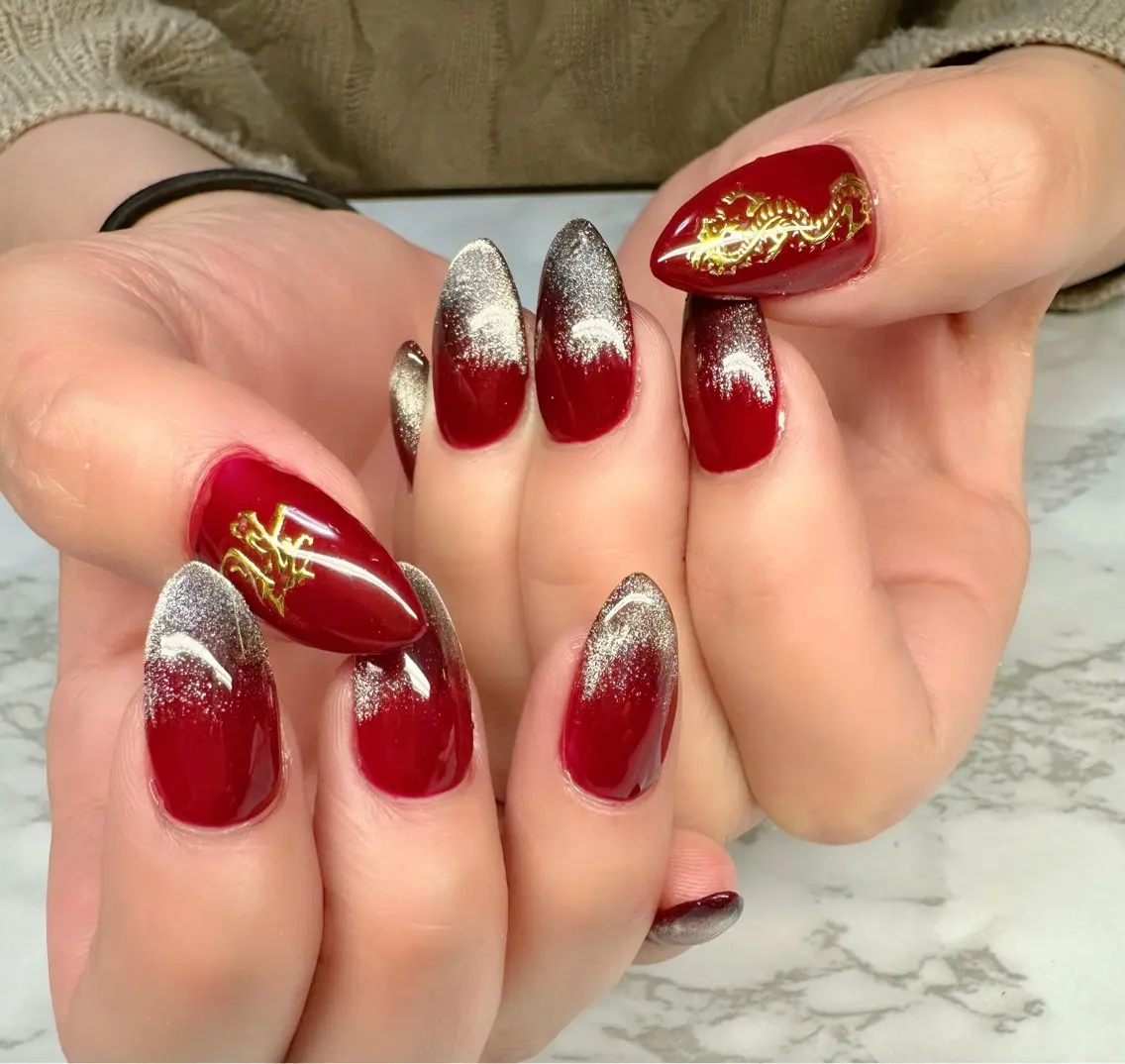 ネイル アートネイル オーロラネイル フレンチネイル ラメ(グリッター) マグネットネイル Mai’s nailのネイルデザイン