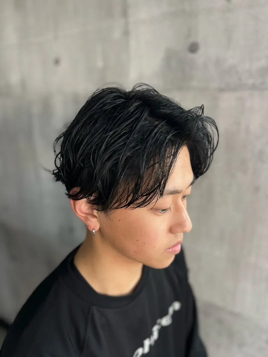 ショート パーマ メンズ フェザーパーマ メンズパーマ カット パーマ 🦄カラー指名No. 1 hayane🦄のヘアスタイル