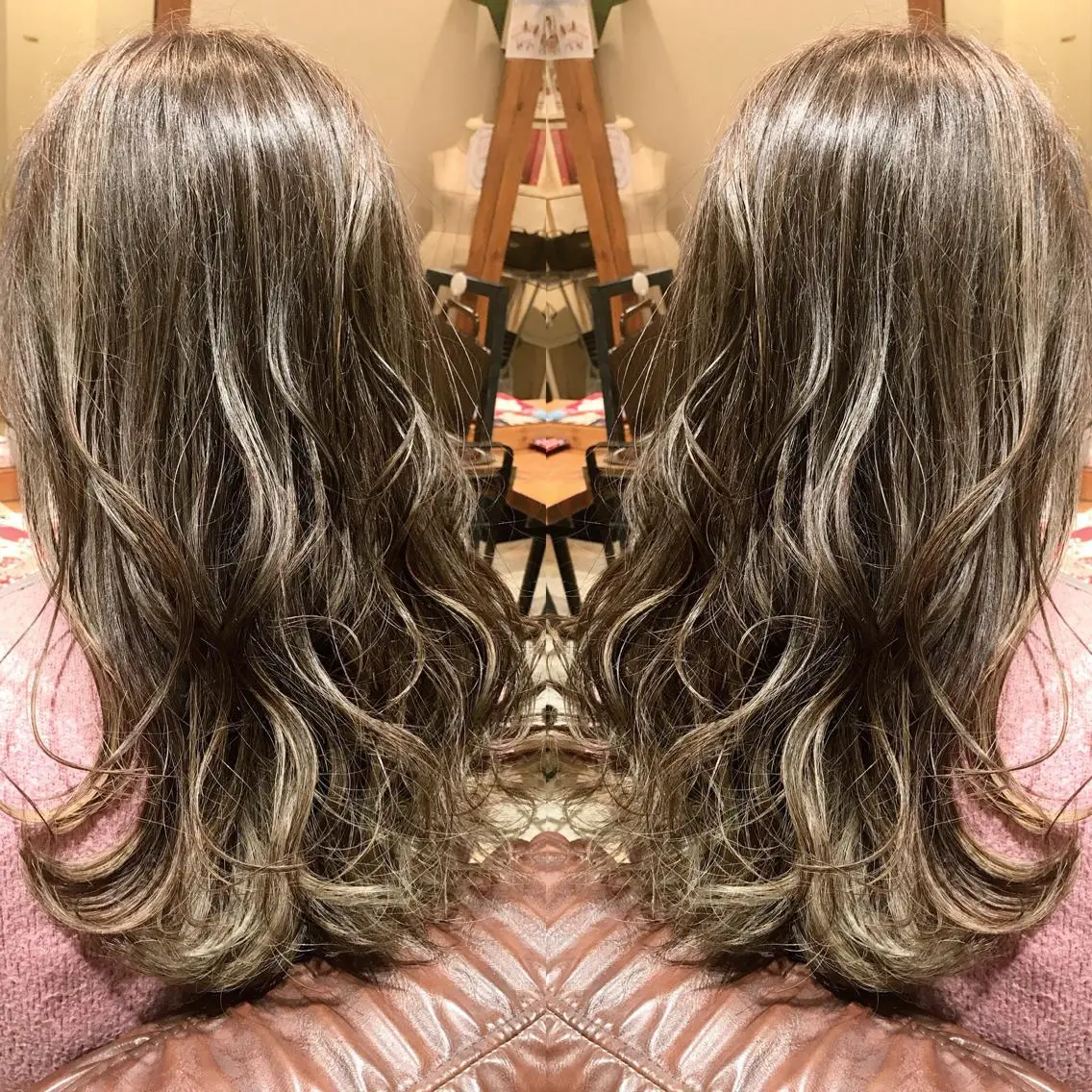 セミロング カラー シールエクステ⭐️ オオミタクヤのヘアスタイル