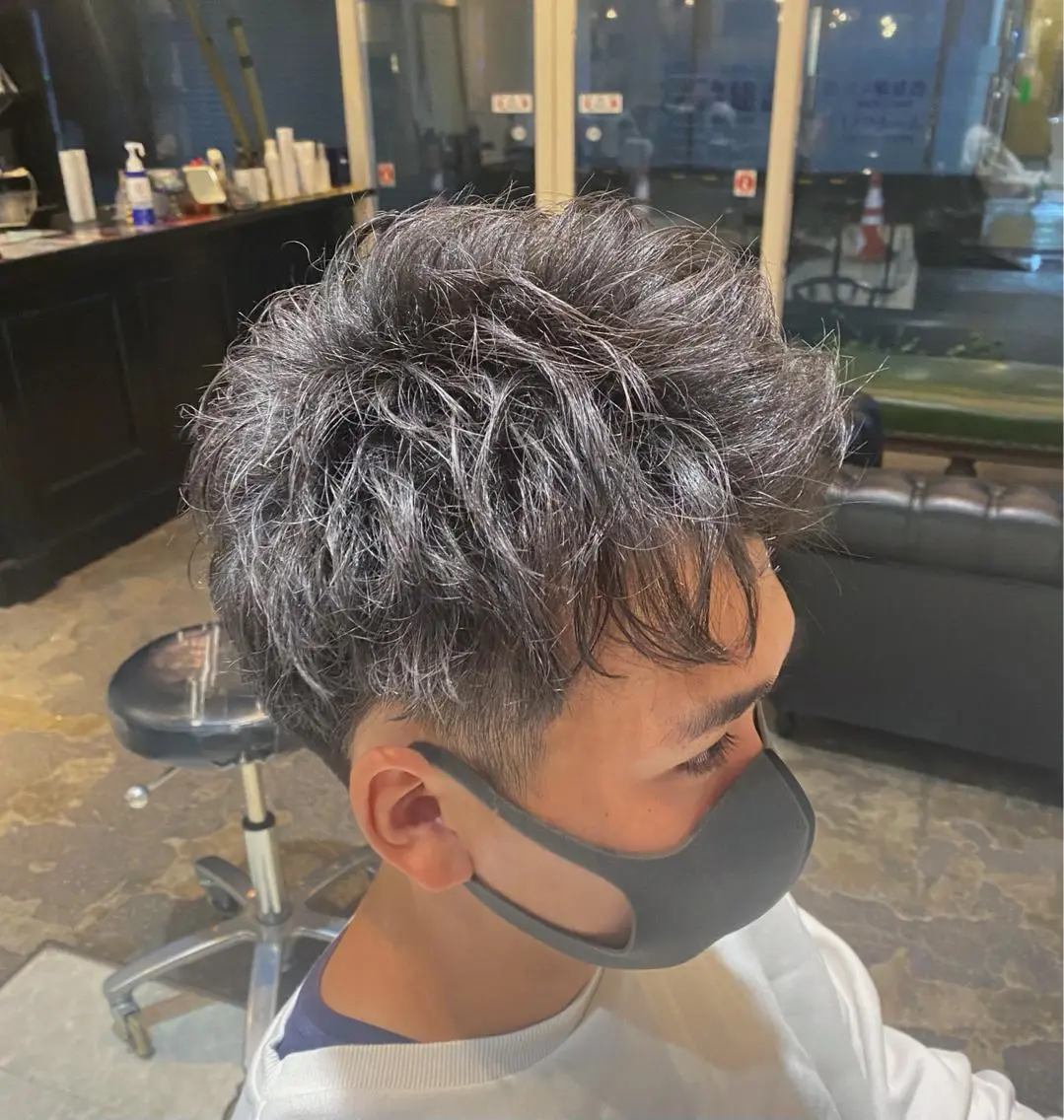 ショート パーマ メンズ カット ヘアカラー バレイヤージュ職人 🔥代表YU-SHIのヘアスタイル