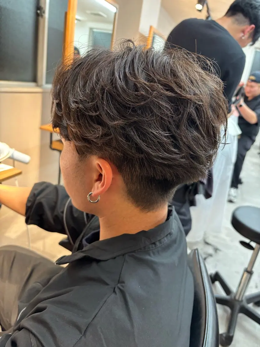 パーマ メンズ フェザーパーマ メンズパーマ 保立フェザーパーマ 大人メンズヘア船橋駅のヘアスタイル