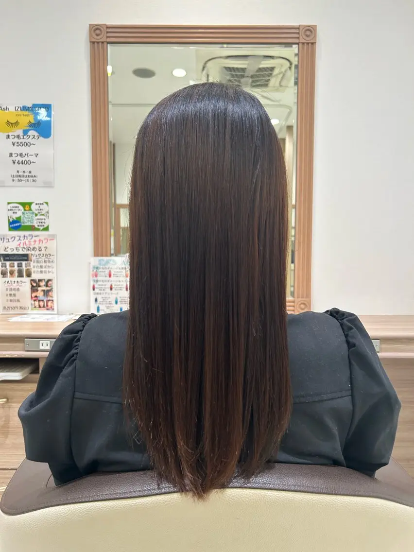 ロング 縮毛矯正 モデル募集中 松原京のヘアスタイル