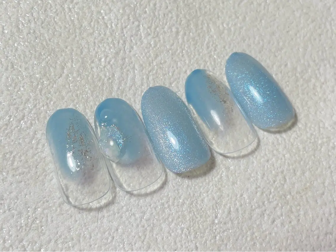 ネイル オーロラネイル フットネイル フレンチネイル ジェルネイル マグネットネイル ハンドネイル mogunail &blowのネイルデザイン
