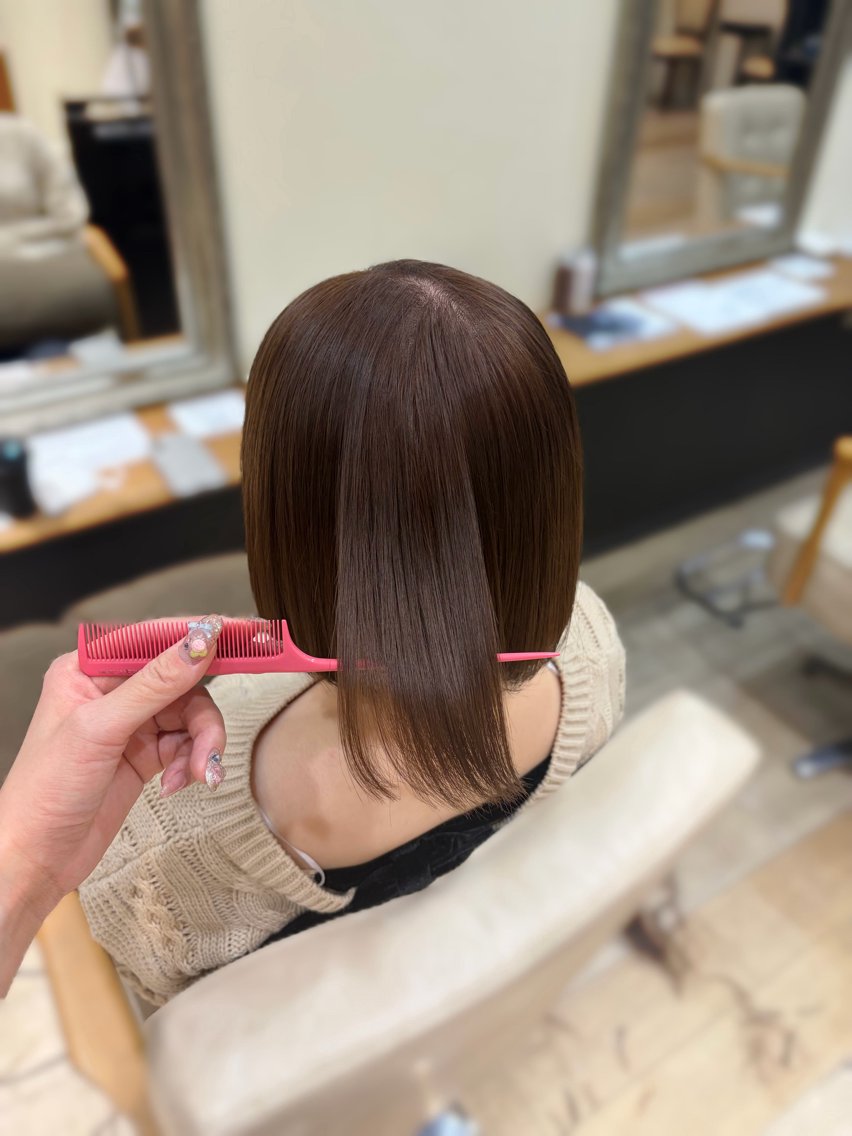 ミディアム ボブ カット ヘアカラー トリートメント みゆ/ スタイリスト🎀のヘアスタイル