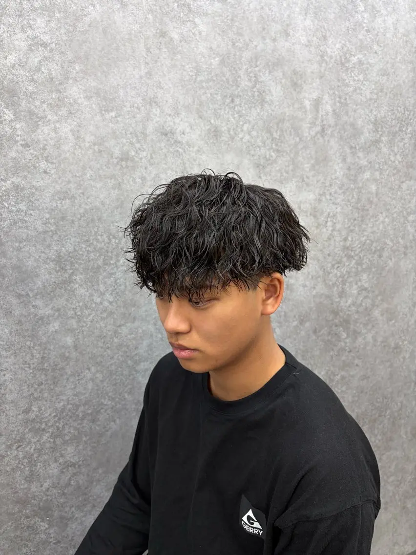 パーマ メンズ カット パーマ 深野 ちさとのヘアスタイル