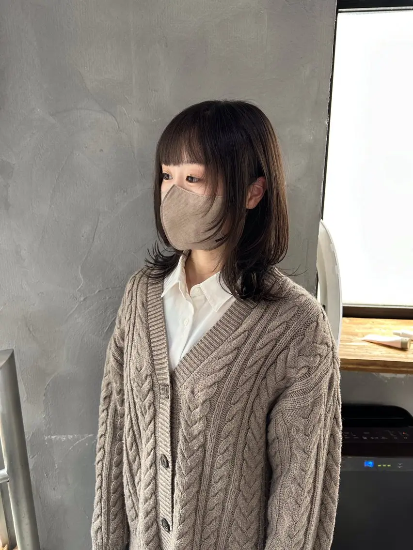 セミロング 外ハネヘア ウルフカット ウルフ レイヤー パーマ🪐MANAのヘアスタイル