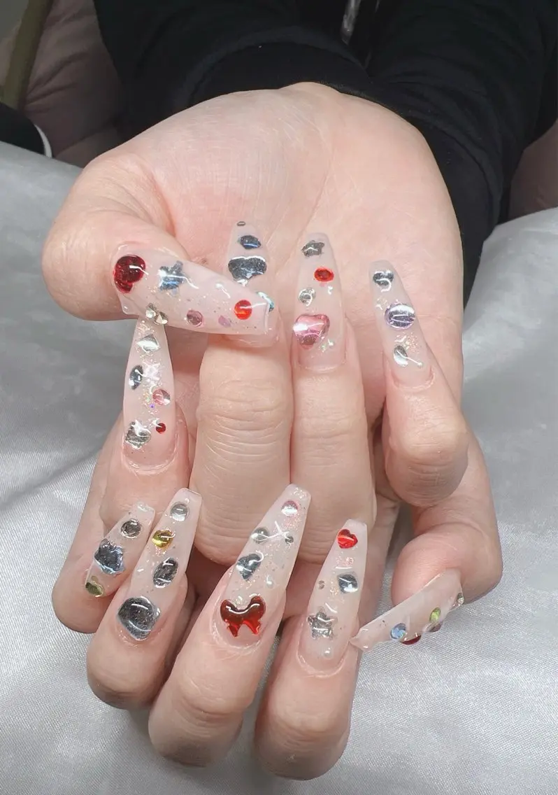 ネイル 長さ出し グラデーション キラキラネイル マグネットネイル ニュアンスネイル Lee Nails チップ長さだし専門店のネイルデザイン