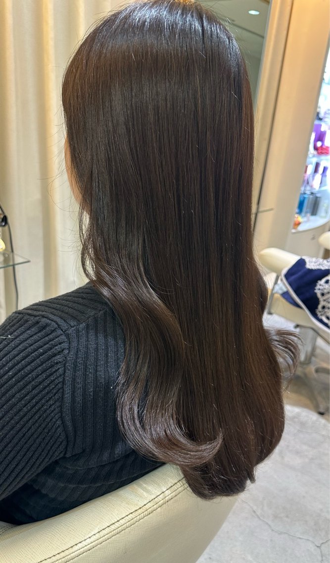 ロング カラー ブラウンカラー ヘアカラー アダチ ホノカのヘアスタイル