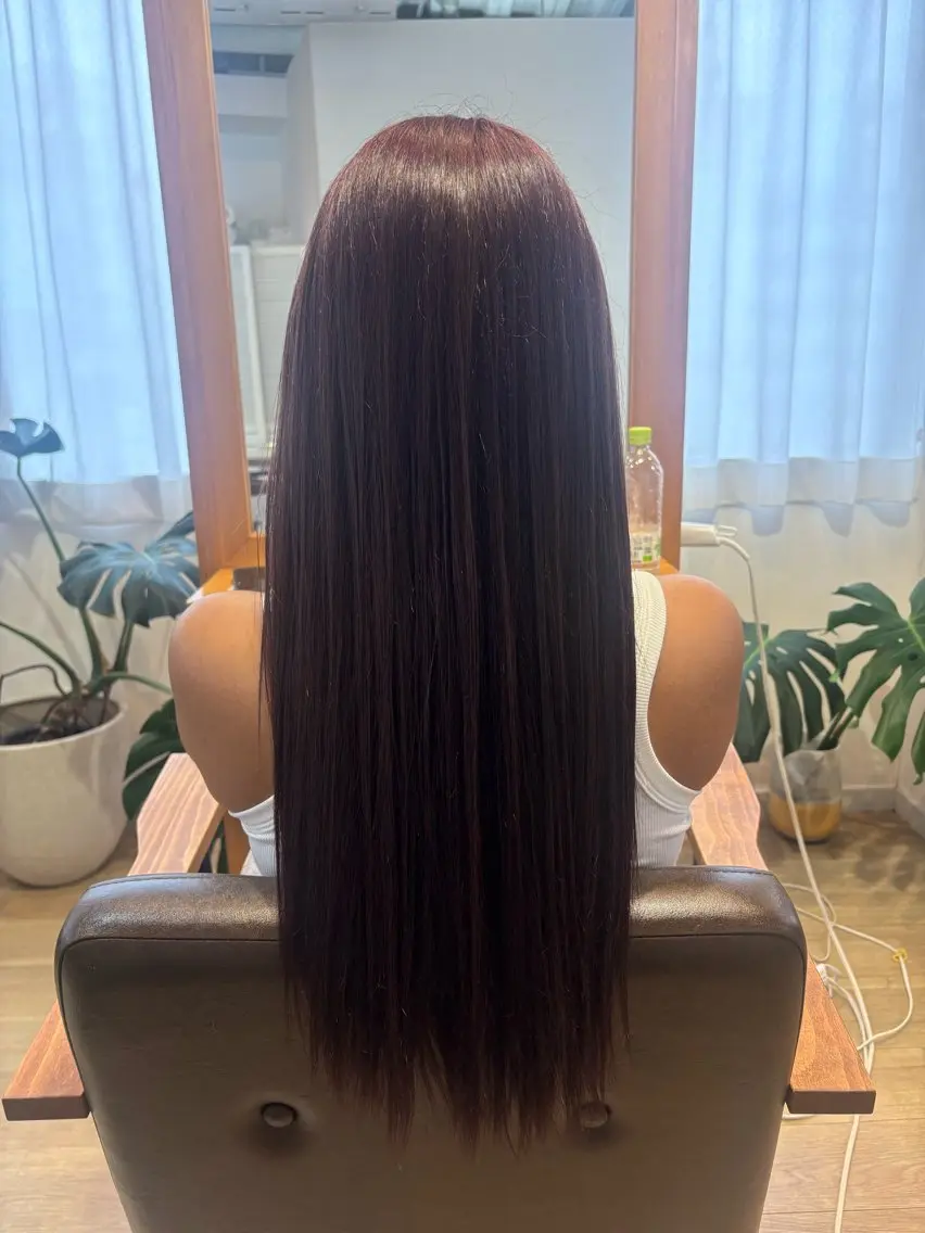 ロング カラー レッドカラー ヘアカラー トリートメント ヘッドスパ モデル募集/ yuna🤍🎀のヘアスタイル