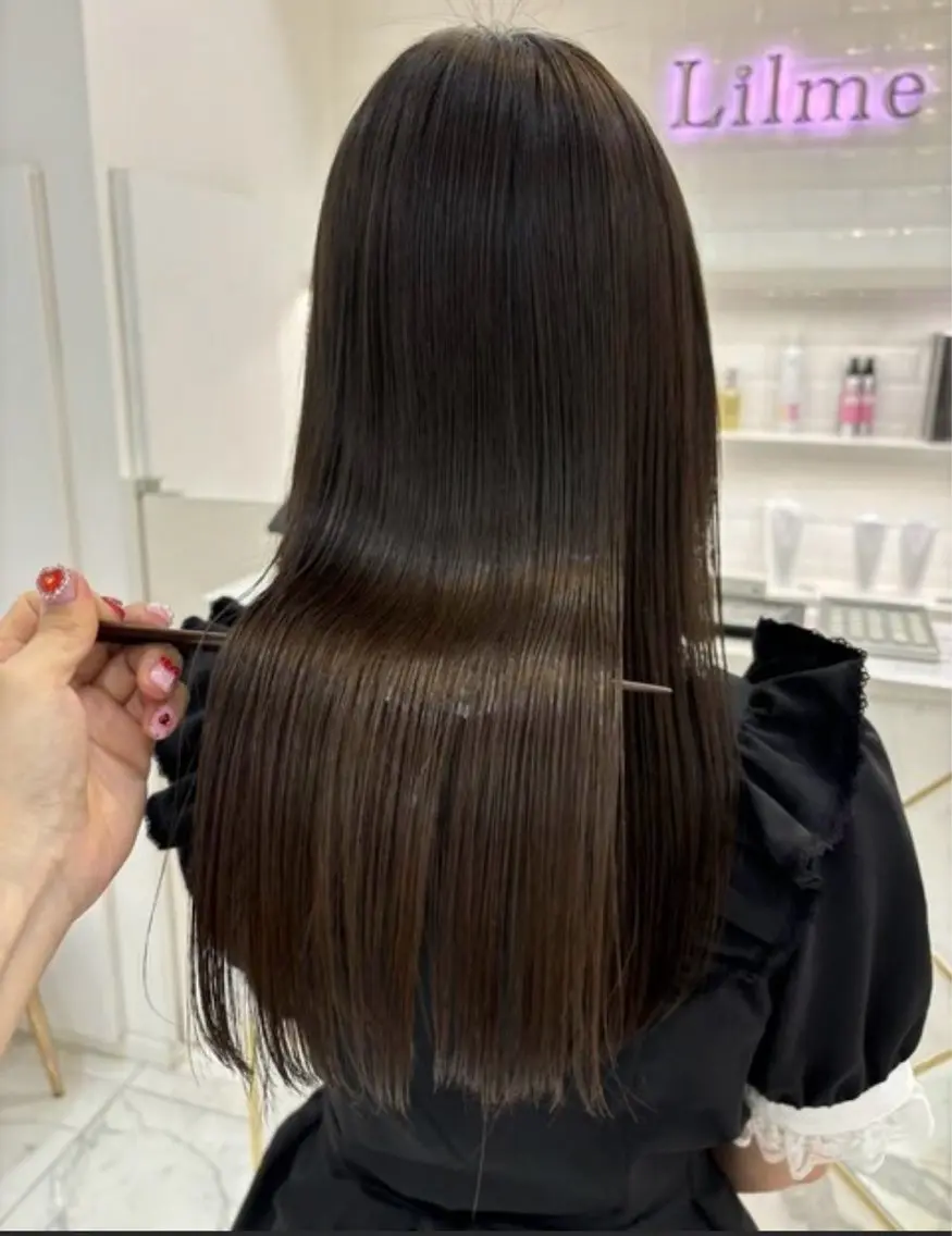カット+ケアカラー+艶髪縮毛矯正+5step トリートメント🧸の写真