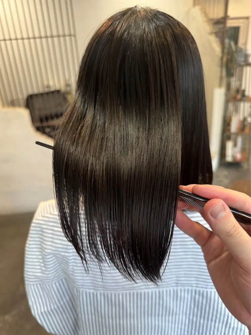 セミロング カット 縮毛矯正 トリートメント 🔆髪質改善 透明感 カラー🔆佐々木貴仁のヘアスタイル