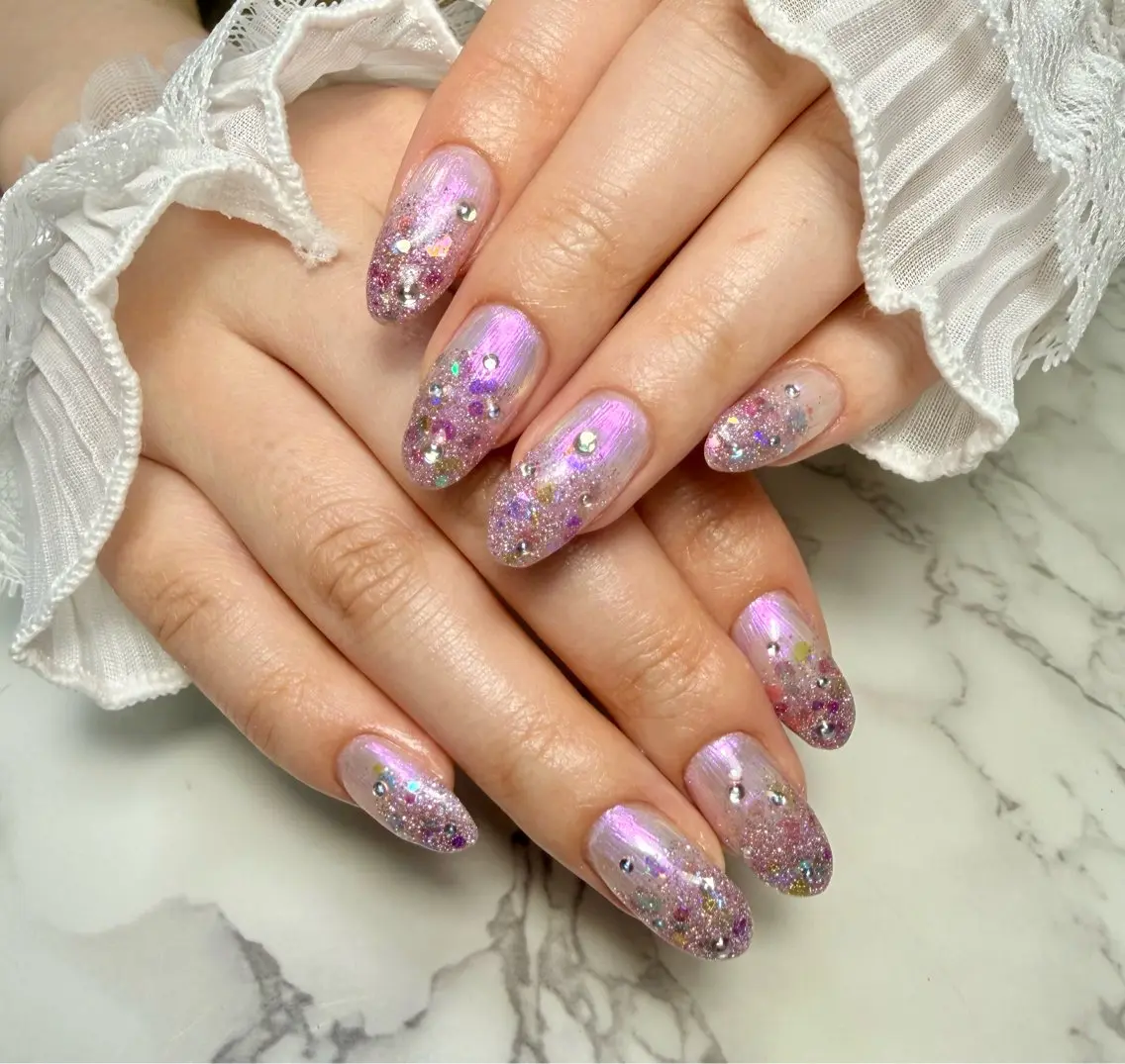 ネイル アートネイル チークネイル フラッシュネイル フラッシュマグ フレンチネイル Mai’s nailのネイルデザイン