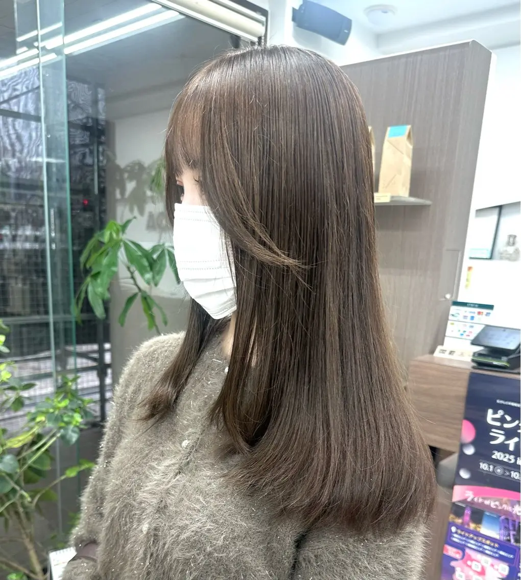 🎀【5月透明感カラー】🎀ワンカラー➕髪質改善+内部補修の3stepトリートメント付きの写真