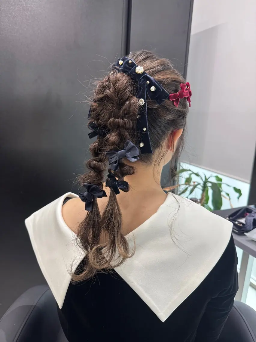ヘアアレンジ 結婚式・ブライダル 韓国風カラー🤎 𝒄𝒉𝒊𝒌𝒂のヘアスタイル