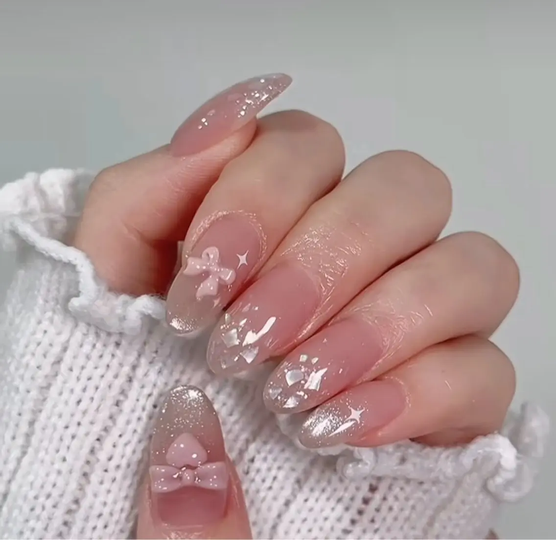 ネイル チークネイル フレンチネイル グラデーション 韓国ネイル マグネットネイル Hana Nailのネイルデザイン