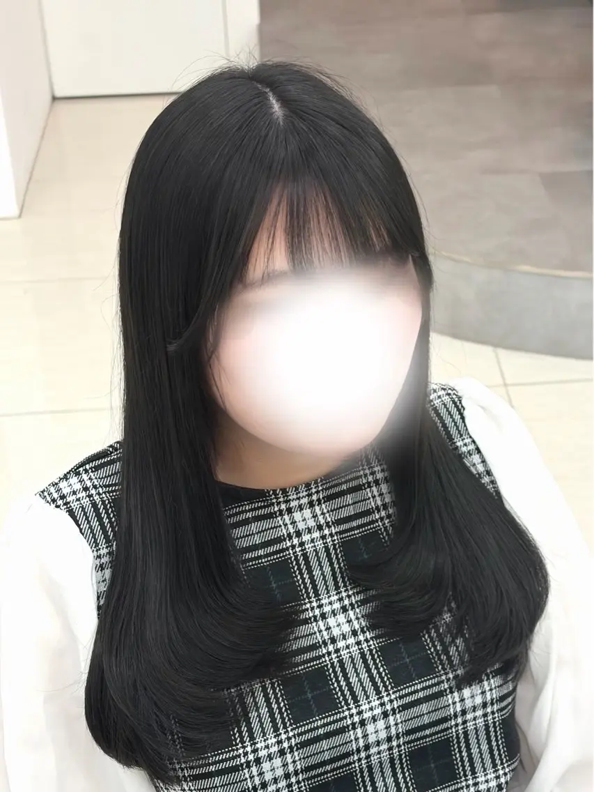 ロング カラー 黒髪 ブルーカラー ブルーブラック Kurumi リトル渋谷のヘアスタイル