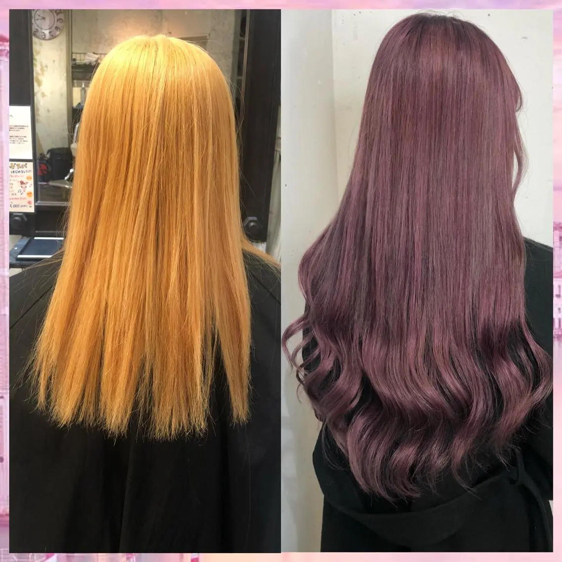 ロング カラー ヘアアレンジ シールエクステ ラベンダーカラー ピンクカラー ピンクラベンダー エクステ カット ヘアカラー トリートメント エクステ ヘアセット 八巻 晴香のヘアスタイル