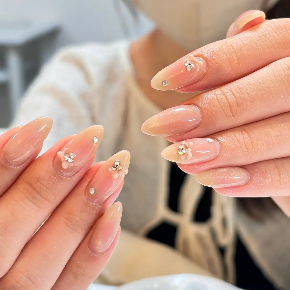 ネイル 長さ出し フレンチネイル 韓国ネイル マグネットネイル ミラーネイル ハンドネイル Kiwami nailsalonのネイルデザイン