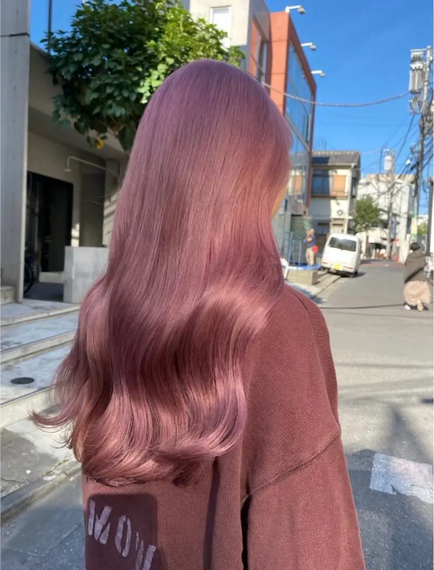 ロング ヘアカラー トリートメント モテ艶🪄ベージュ カラー🧸RUKAのヘアスタイル