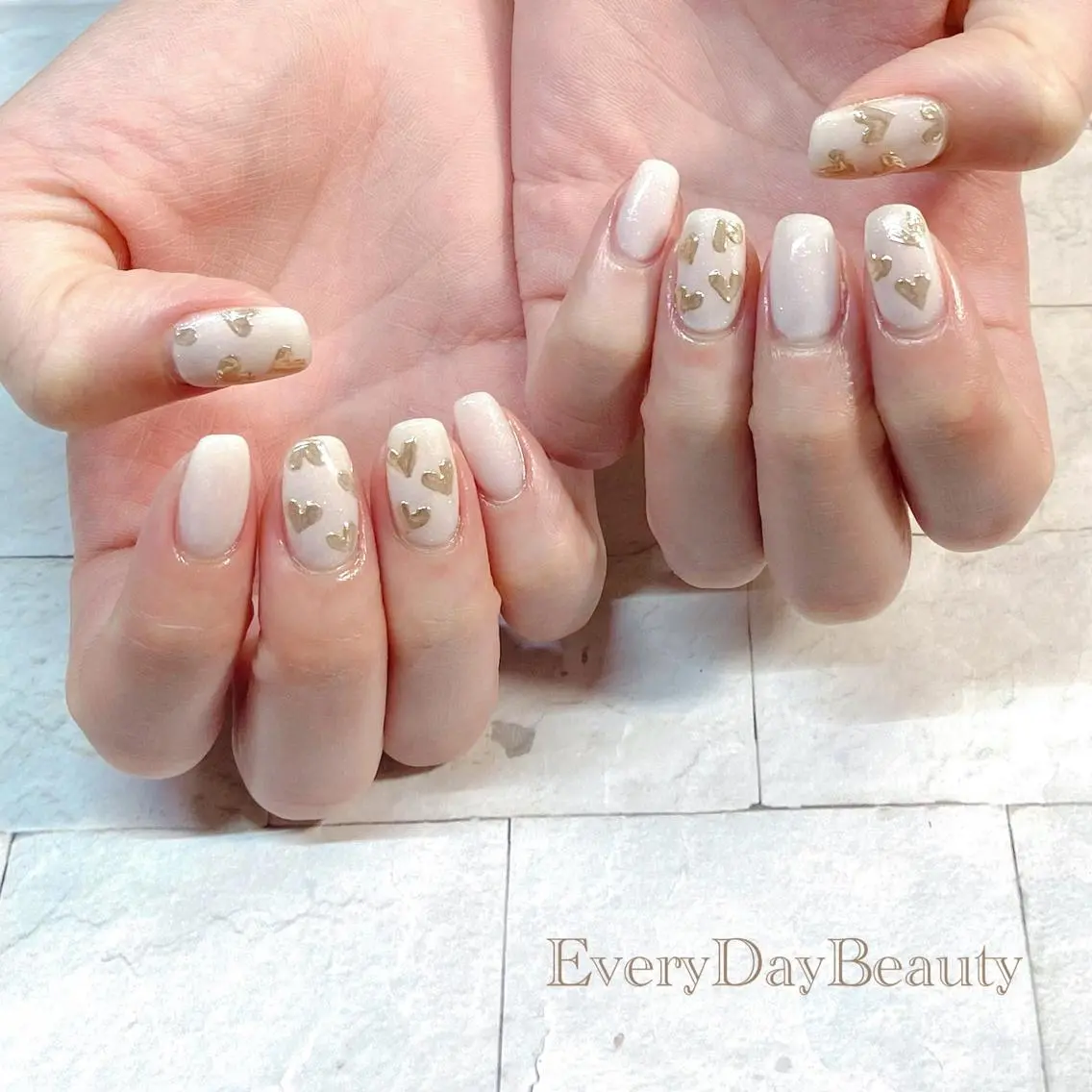 ネイル ハート ミラーネイル 松村 亜衣美のネイルデザイン