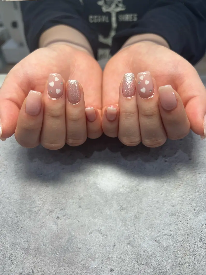 ネイル ハート シンプルネイル ハンドネイル ALLURENAIL 🎀Homareのネイルデザイン