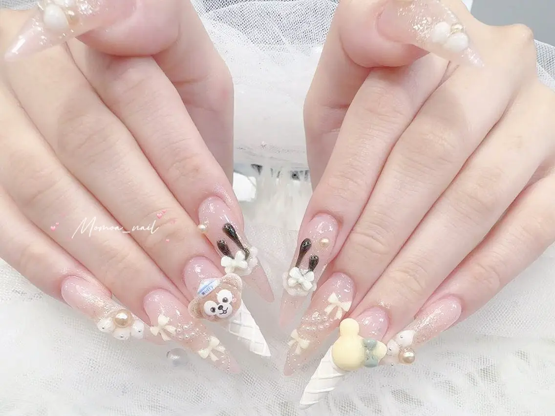 ネイル 成人式 大理石ネイル(マーブル) 持ち込み ネイルチップ 冬ネイル ハンドネイル MoMoA Nail ネイル長さ出し専門店のネイルデザイン
