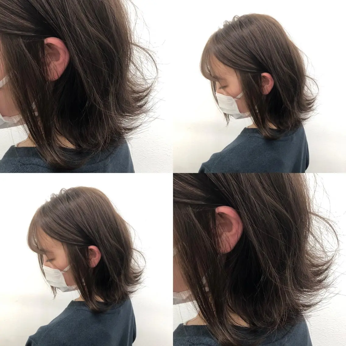セミロング カラー パーマ ヘアアレンジ メンズ キッズ 上品＆韓国風 🥀海心🥀のヘアスタイル
