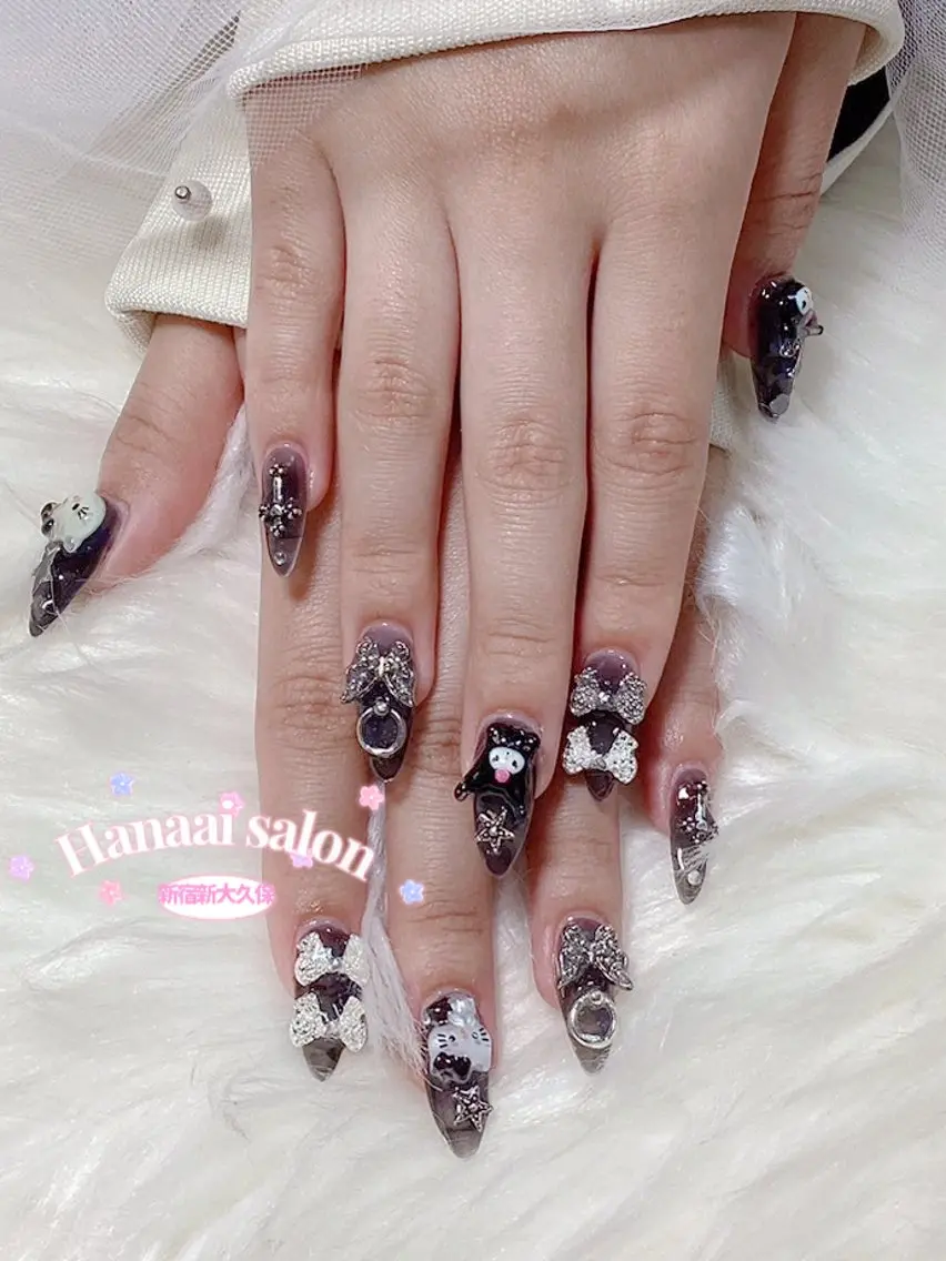 セミロング ハンドネイル Hanaai Salon新大久保店のネイルデザイン