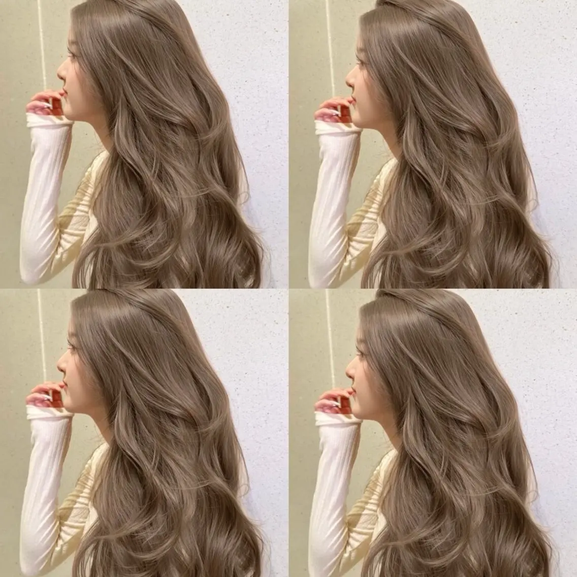 セミロング ヘアカラー トリートメント ヘッドスパ 透明感♡グレージュ ♡ミルクティー♡のヘアスタイル