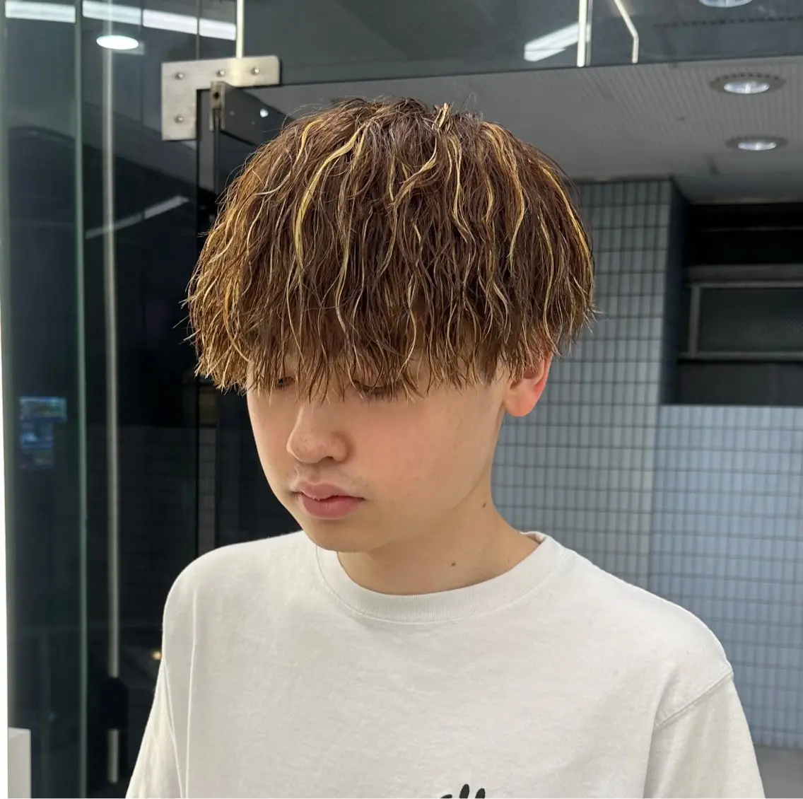 セミロング パーマ メンズ パーマ職人 渡邊　優雅のヘアスタイル