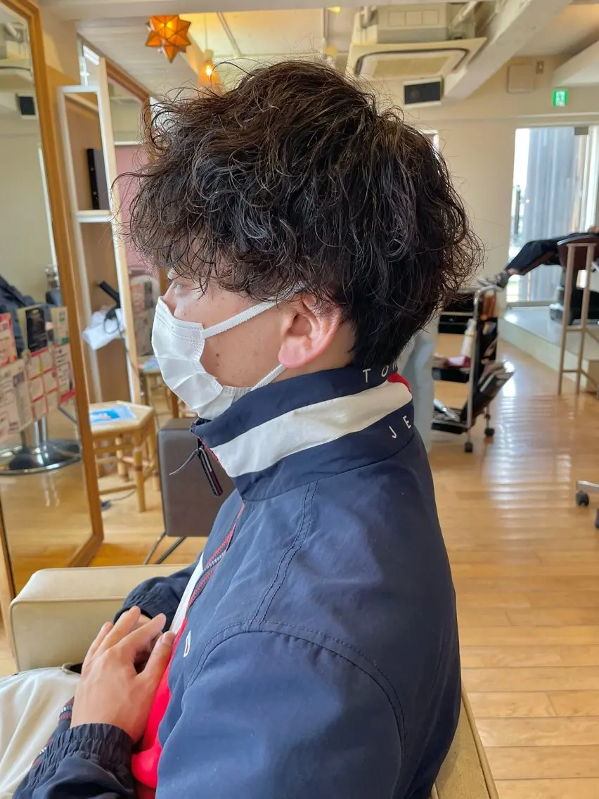 パーマ メンズ カット パーマ トリートメント 村松 寛太のヘアスタイル