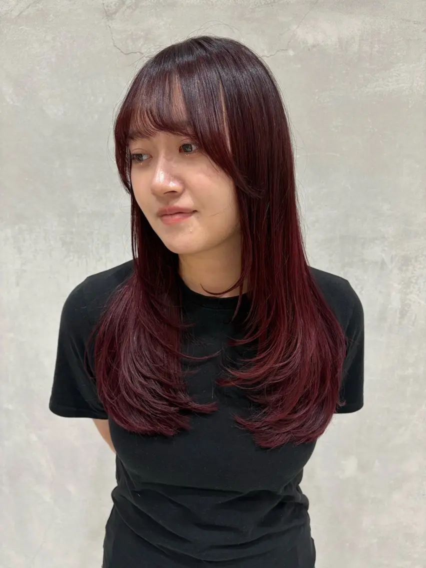 ロング カラー 間部 美羽のヘアスタイル