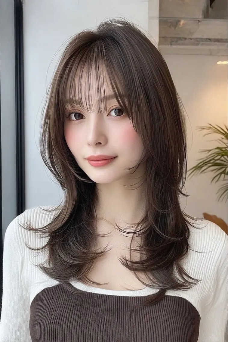 ロング カラー ヘアカラー 🍒モテ暖色カラー × うる艶✧ ゆなのヘアスタイル