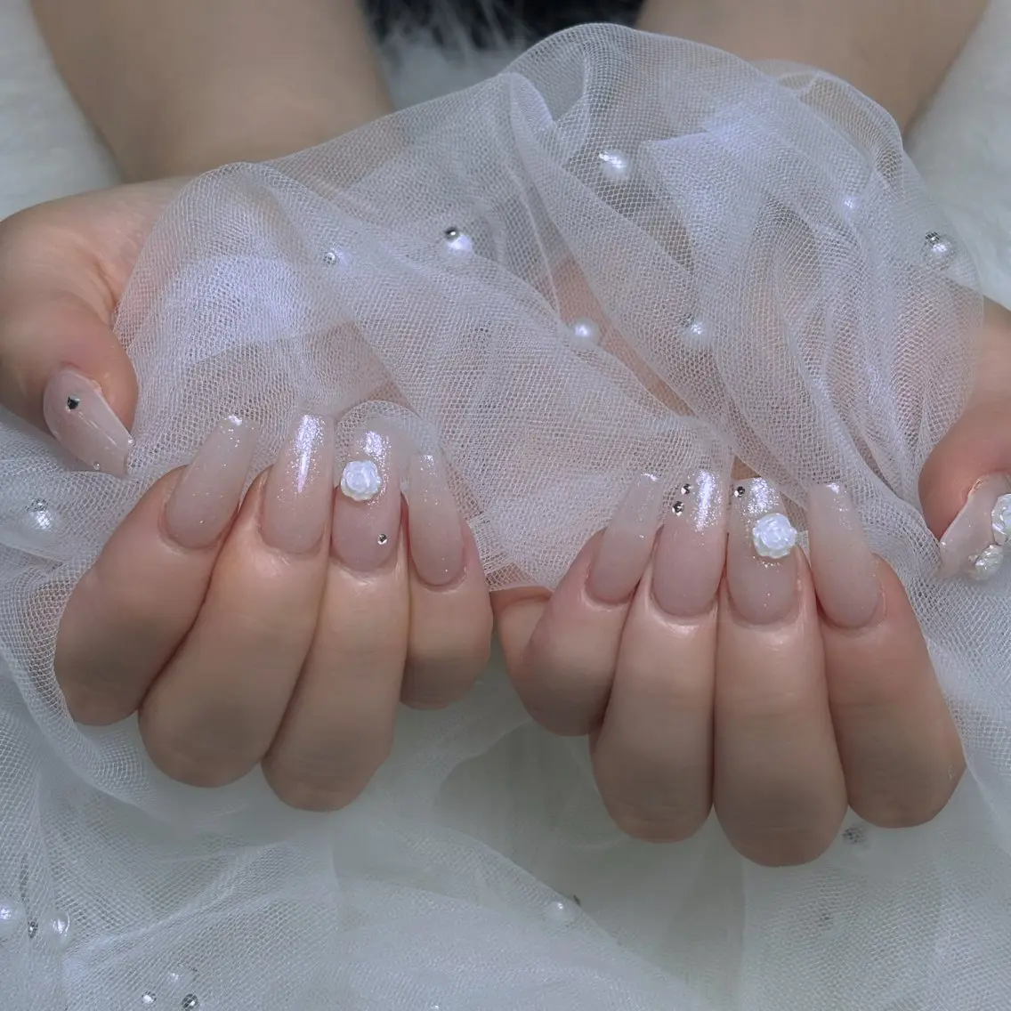ネイル 長さ出し キラキラネイル 韓国ネイル ロングネイル 夏ネイル ハンドネイル Sully Nail  Labのネイルデザイン