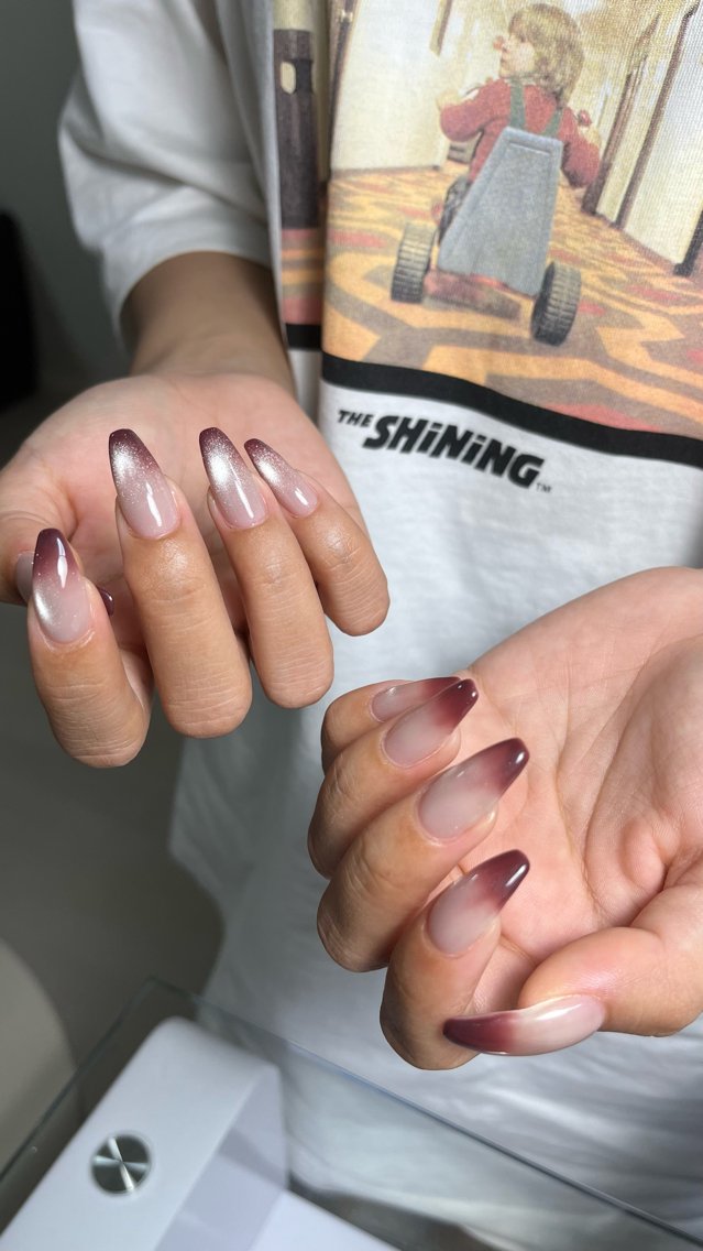 ネイル グラデーション マグネットネイル ハンドネイル yuno nail🫧のネイルデザイン