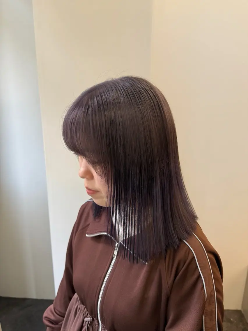 セミロング カラー ラベンダーカラー ラベンダーグレー ヘアカラー トリートメント コノカ/暖色カラー/ 透明感カラーのヘアスタイル