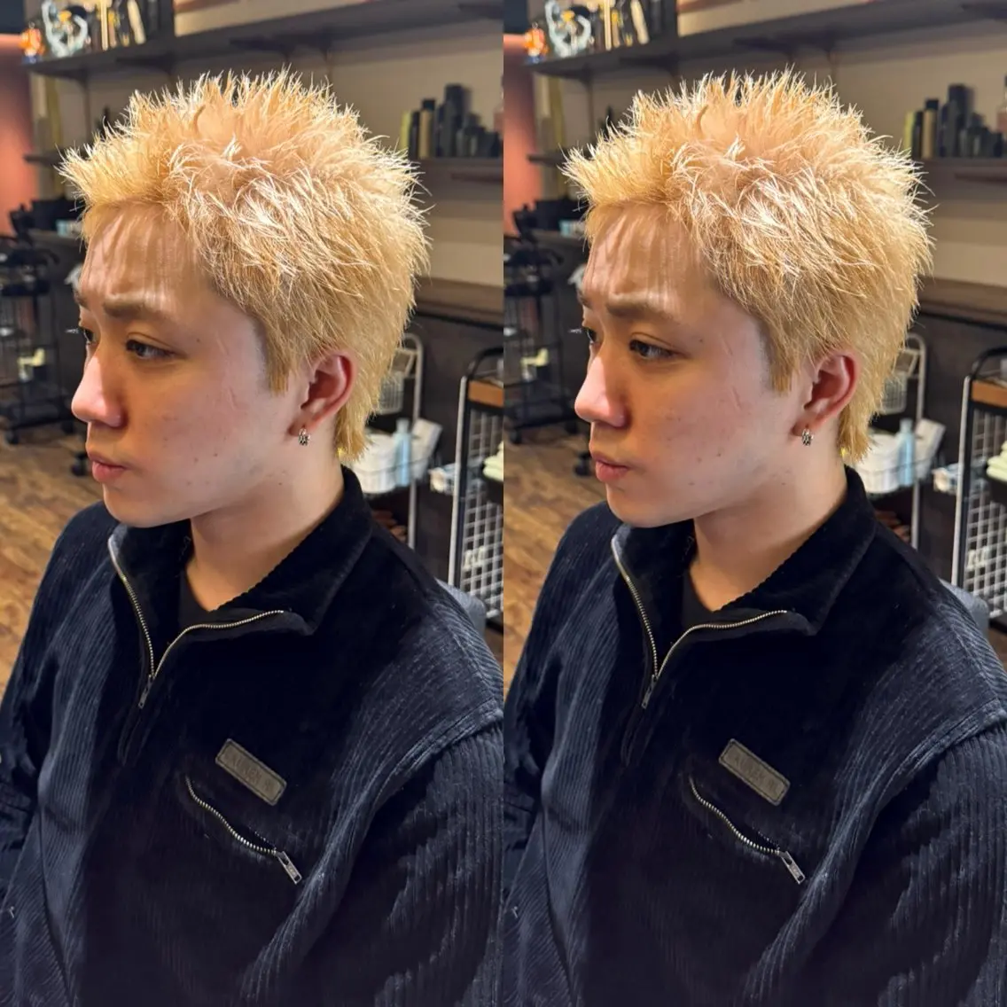 カラー メンズ メンズハイトーン スパイキーショート ハイトーンカラー カット ヘアカラー 久保 貴大のヘアスタイル