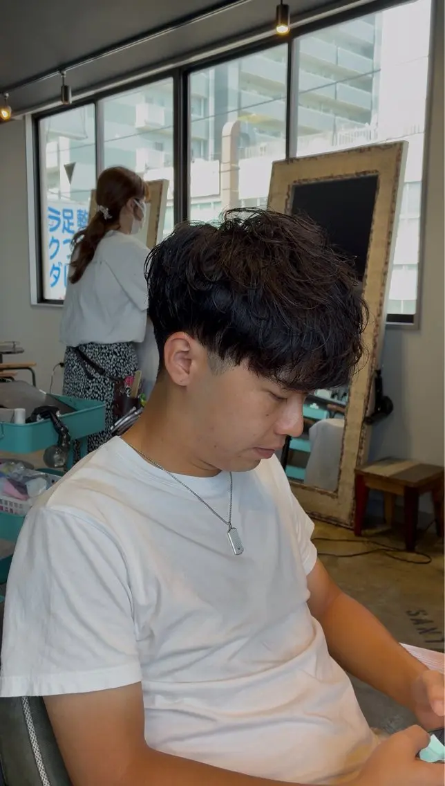 パーマ メンズ カット パーマ トリートメント 新規再来率No.1 金山/メンズパーマのヘアスタイル
