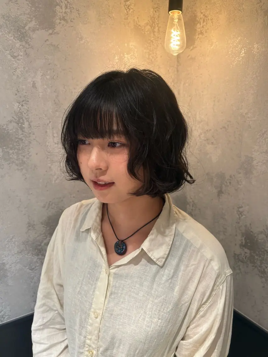 ショート パーマ 🪐海外hair/パ ーマ/暖色/ミミ🌼のヘアスタイル