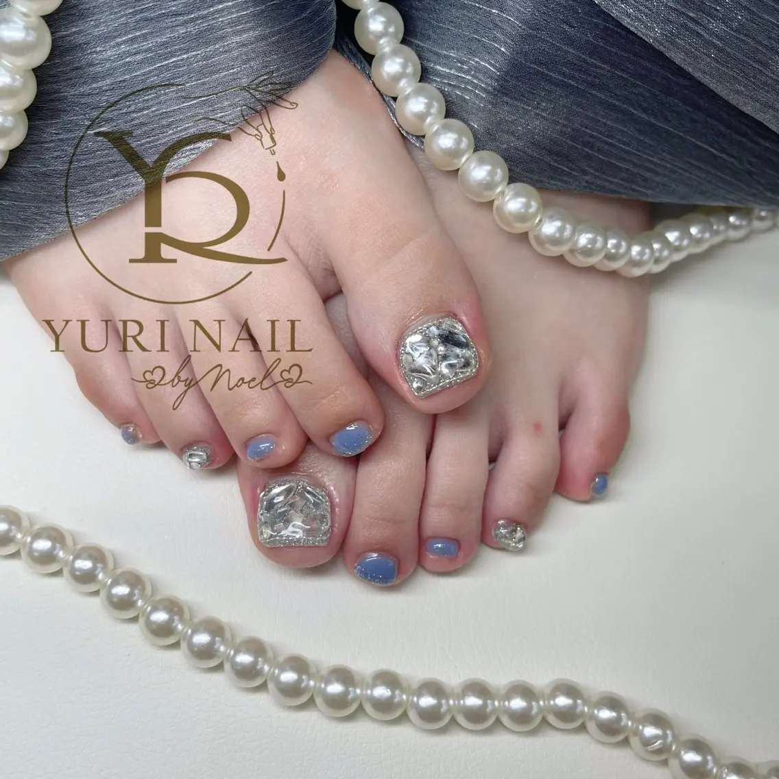 ネイル チークネイル フットネイル フレンチネイル グラデーション キラキラネイル フットネイル ハンドケア YURI Nail Funabashiのネイルデザイン