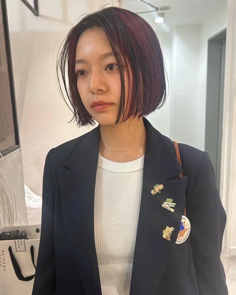 ショート カラー ブリーチ ケアブリーチ デザインカラー ボブ カット ヘアカラー トリートメント 村上雅人 ナチュラルモードのヘアスタイル