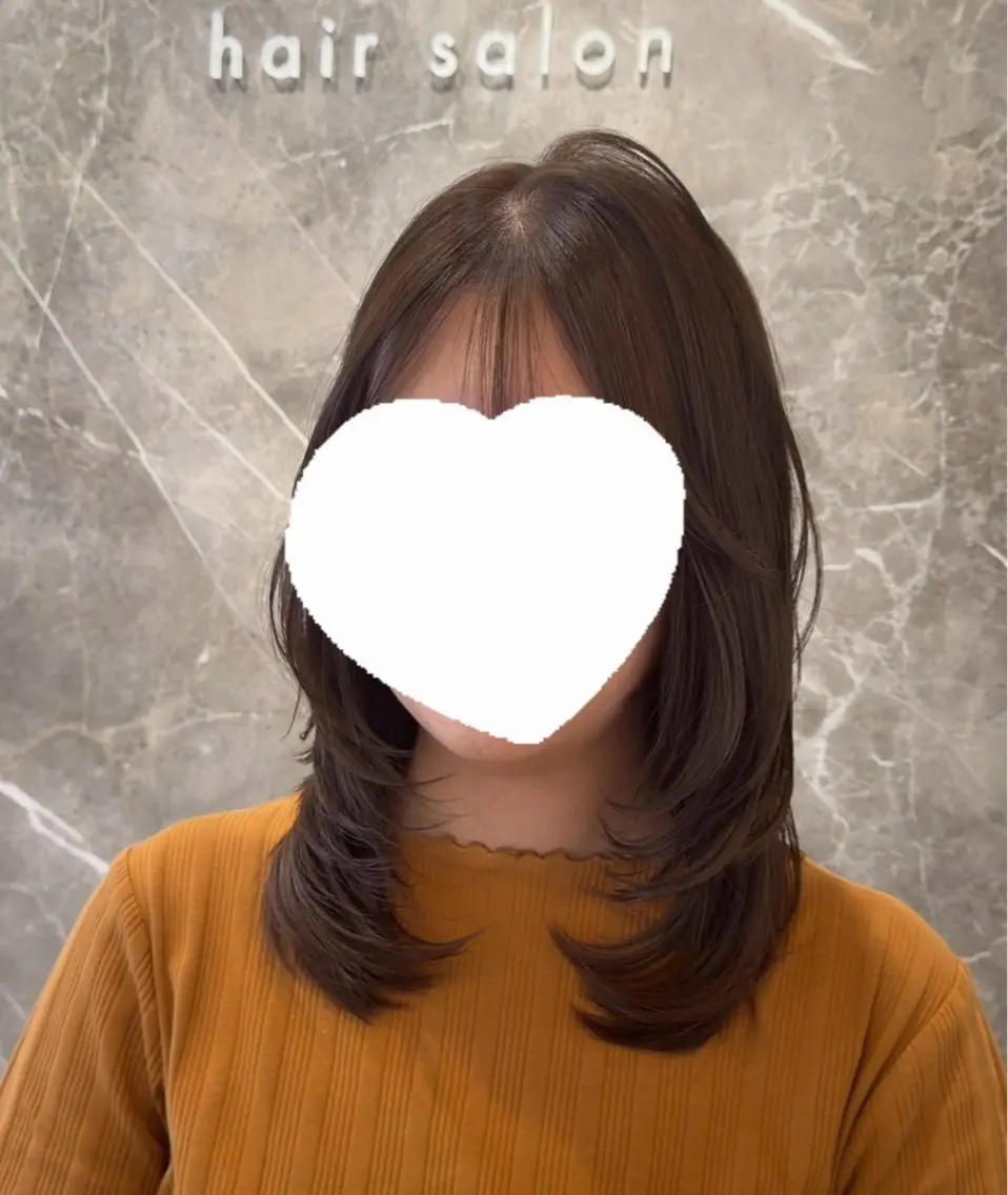セミロング カラー カット ヘアカラー レイヤー透明感カラー ブリーチ🎀オトハのヘアスタイル